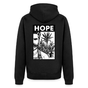 Les plantes sont notre espoir - Veste à capuche bio Premium Unisexe - noir - Dos - Nico (187cm)