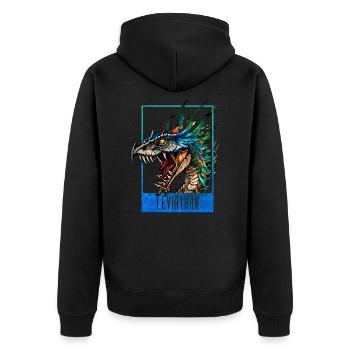 Leviathan-Monster - Unisex Premium Bio Zip Hoodie - Schwarz - Hinten - Nico (187cm)