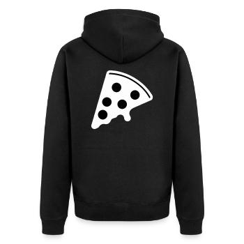 Idée cadeau Pizza Tranche de pizza - Veste à capuche bio Premium Unisexe - noir - Dos - Nico (187cm)