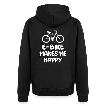Le vélo électrique me rend heureux - Veste à capuche bio Premium Unisexe - noir - Dos - Nico (187cm)