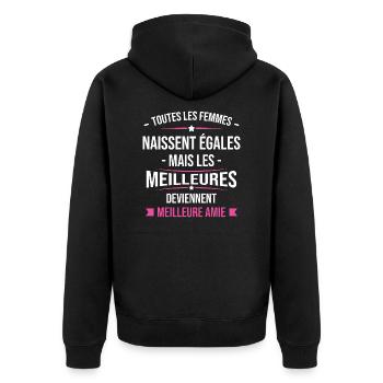 Les meilleures femmes deviennent Meilleure Amie - Veste à capuche bio Premium Unisexe - noir - Dos - Nico (187cm)