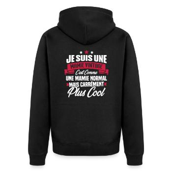 Je suis une mamie vintage - Cadeau grand-mère - Veste à capuche bio Premium Unisexe - noir - Dos - Nico (187cm)