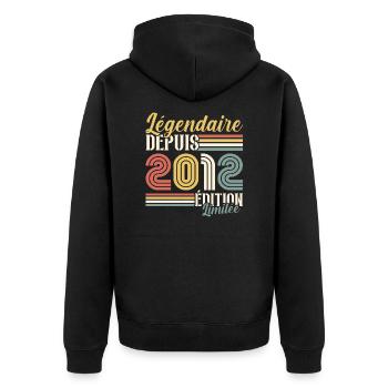 Légendaire Depuis 2012 - Veste à capuche bio Premium Unisexe - noir - Dos - Nico (187cm)