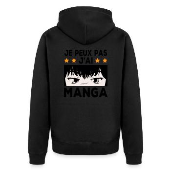 Je peux pas j'ai Manga - Veste à capuche bio Premium Unisexe - noir - Dos - Nico (187cm)