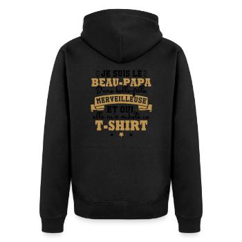 Beau papa d une belle fille merveilleuse - Veste à capuche bio Premium Unisexe - noir - Dos - Nico (187cm)