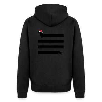 Teckel teckel XMAS teckel Étirement de Noël - Veste à capuche bio Premium Unisexe - noir - Dos - Nico (187cm)