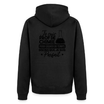 Je suis prof de chimie, je suis parfait - Veste à capuche bio Premium Unisexe - noir - Dos - Nico (187cm)