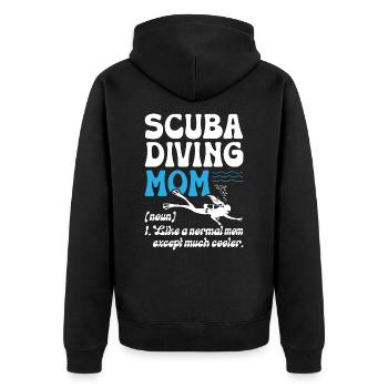 Scuba Diving Mom - Unisex Premium Bio Zip Hoodie - Schwarz - Hinten - Nico (187cm)