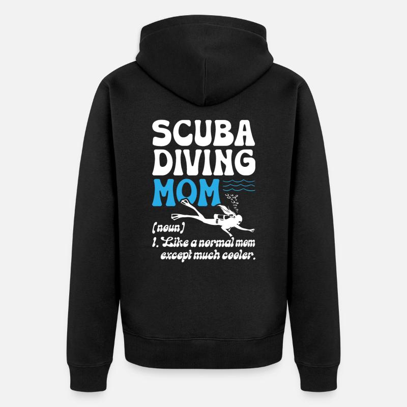 Maman plongée sous-marine - Veste à capuche bio Premium Unisexe - noir