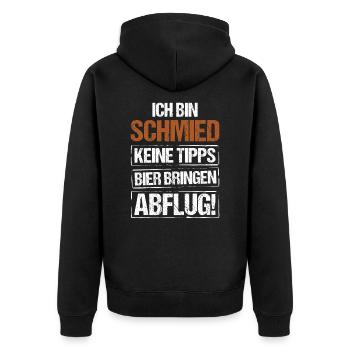 Je suis forgeron - apportez de la bière et partez - Veste à capuche bio Premium Unisexe - noir - Dos - Nico (187cm)