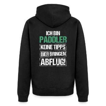 Je suis un pagayeur - apporte de la bière et décolle - Veste à capuche bio Premium Unisexe - noir - Dos - Nico (187cm)