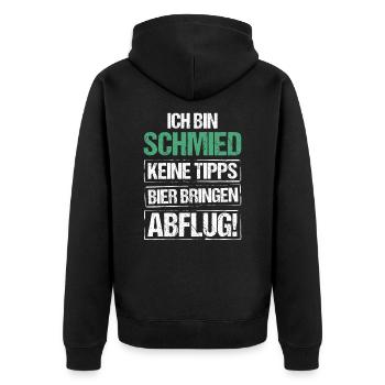 Je suis forgeron - apportez de la bière et partez - Veste à capuche bio Premium Unisexe - noir - Dos - Nico (187cm)