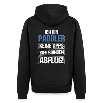 I'm a paddler - bring beer and take off - Unisex Premium Organic Zip Hoodie - black - Back - Nico (187cm)