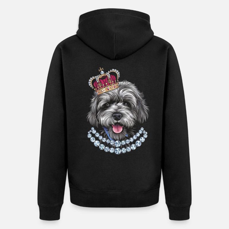 Lagotto Romagnolo avec couronne - Veste à capuche bio Premium Unisexe - noir