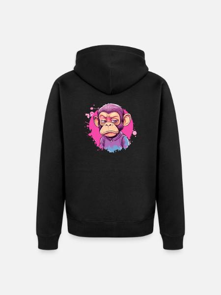 Grumpy Monkey Street Style - Unisex Premium Organic Zip Hoodie - black