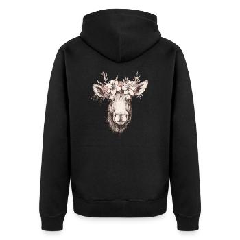 Orignal avec couronne de fleurs - Veste à capuche bio Premium Unisexe - noir - Dos - Nico (187cm)