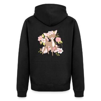 Fleurs Fauve - Veste à capuche bio Premium Unisexe - noir - Dos - Nico (187cm)
