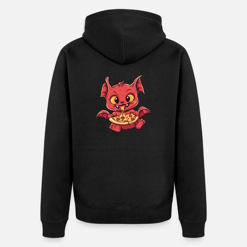 Diable à la pizza - Veste à capuche bio Premium Unisexe - noir
