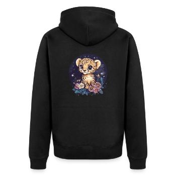 Bébé guépard sous les étoiles - Veste à capuche bio Premium Unisexe - noir - Dos - Nico (187cm)