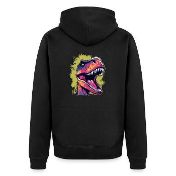 T-Rex coloré avec rugissement - Veste à capuche bio Premium Unisexe - noir - Dos - Nico (187cm)
