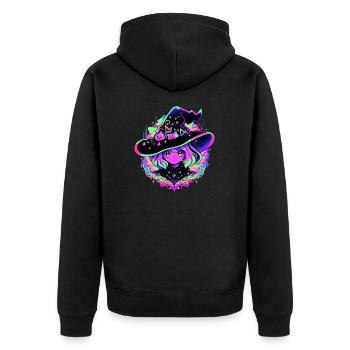 Fille sorcière néon - Veste à capuche bio Premium Unisexe - noir - Dos - Nico (187cm)