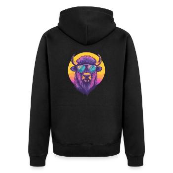 Bison avec lunettes de soleil - Veste à capuche bio Premium Unisexe - noir - Dos - Nico (187cm)