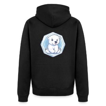 Petit ours polaire dans la glace - Veste à capuche bio Premium Unisexe - noir - Dos - Nico (187cm)