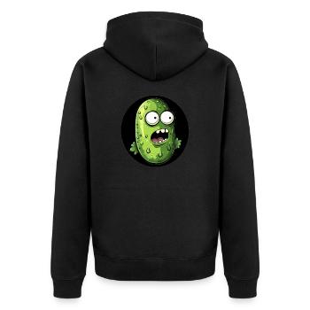 Drôle de concombre effrayé - Veste à capuche bio Premium Unisexe - noir - Dos - Nico (187cm)
