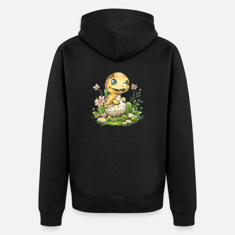 Bébé Dino de l’œuf - Veste à capuche bio Premium Unisexe - noir