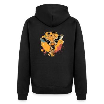 Girafe dans une touche de couleur - Veste à capuche bio Premium Unisexe - noir - Dos - Nico (187cm)