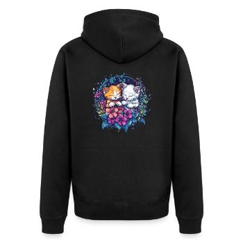 Câlins de chatons - Veste à capuche bio Premium Unisexe - noir - Dos - Nico (187cm)