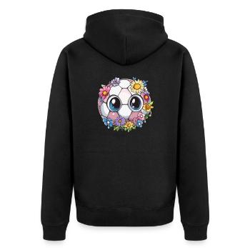 Football avec des yeux de fleur - Veste à capuche bio Premium Unisexe - noir - Dos - Nico (187cm)