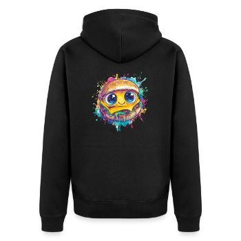 Wide-eyed burgers - Unisex Premium Organic Zip Hoodie - black - Back - Nico (187cm)