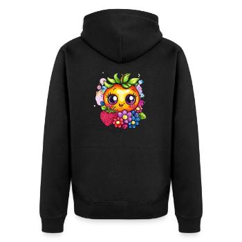 Visage fruité d’été - Veste à capuche bio Premium Unisexe - noir - Dos - Nico (187cm)