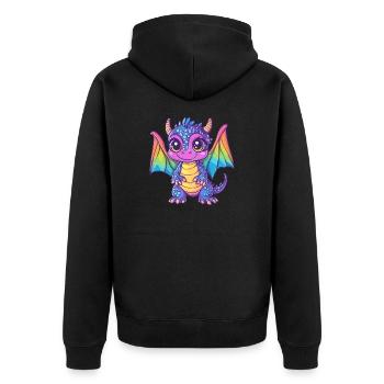 Bébé dragon coloré - Veste à capuche bio Premium Unisexe - noir - Dos - Nico (187cm)