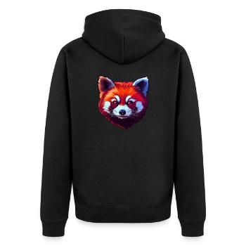 Red Panda Portrait - Unisex Premium Organic Zip Hoodie - black - Back - Nico (187cm)