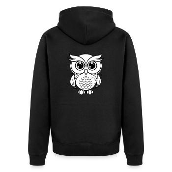 Contour de hibou mignon - Veste à capuche bio Premium Unisexe - noir - Dos - Nico (187cm)