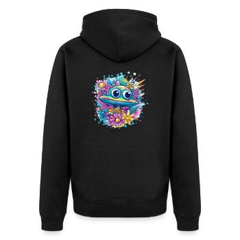 OVNI dans une mer de fleurs - Veste à capuche bio Premium Unisexe - noir - Dos - Nico (187cm)
