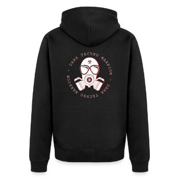 Techno - Techno music - dark techno shirt - Unisex Premium Bio Zip Hoodie - Schwarz - Hinten - Nico (187cm)