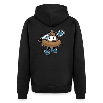 DABBING POOP KACKE DAB - Unisex Premium Organic Zip Hoodie - black - Back - Nico (187cm)