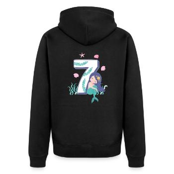 Anniversaire des enfants 7ème anniversaire Sirène Fille - Veste à capuche bio Premium Unisexe - noir - Dos - Nico (187cm)