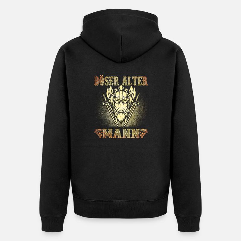Böser Alter Mann - Unisex Premium Bio Zip Hoodie - Schwarz