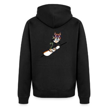 Snowboarder "Freestyle-Snowboard-Dog" Boarder Mode - Veste à capuche bio Premium Unisexe - noir - Dos - Nico (187cm)