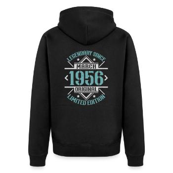 Legendary since March 1956 limited edition - Unisex Premium Organic Zip Hoodie - black - Back - Nico (187cm)