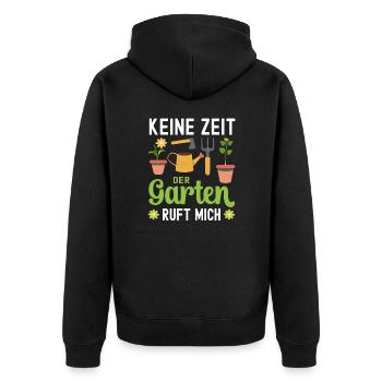 Gärtnerin Gärtner Kleingärtner Gartenarbeit Spruch - Unisex Premium Bio Zip Hoodie - Schwarz - Hinten - Nico (187cm)