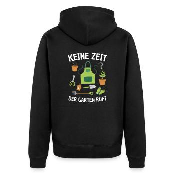 Gärtnerin Gärtner Hobbygärtner Geschenk - Unisex Premium Bio Zip Hoodie - Schwarz - Hinten - Nico (187cm)