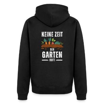 Gärtnerin Gärtner Gartenfreunde Geschenk - Unisex Premium Bio Zip Hoodie - Schwarz - Hinten - Nico (187cm)
