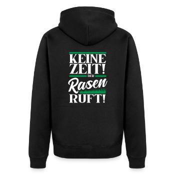 Rasenmäher Rasenpflege Platzwart Rasenflüsterer - Unisex Premium Bio Zip Hoodie - Schwarz - Hinten - Nico (187cm)