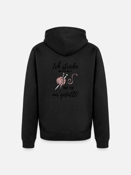 Strickerin Stricken Strickerinnen Geschenk - Unisex Premium Bio Zip Hoodie - Schwarz