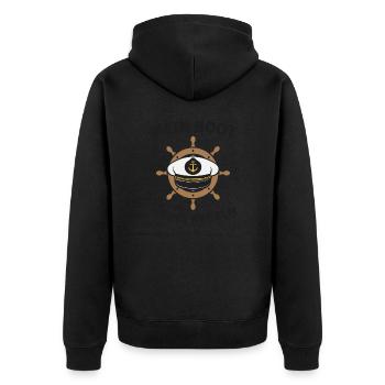 Bootsfahrer Bootfahren Kapitän Kapitänsmütze - Unisex Premium Bio Zip Hoodie - Schwarz - Hinten - Nico (187cm)